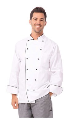 Full Sleeve Black With White Piping With Removable Stud Button